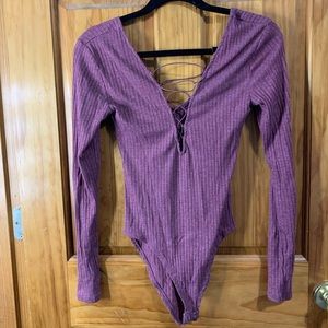 FOREVER 21 | Ribbed Lace Up Body Suit